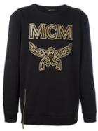 Mcm Logo Print Sweatshirt, Adult Unisex, Size: Medium, Black, Cotton
