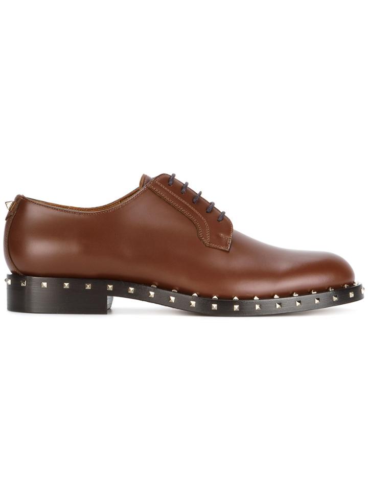 Valentino Valentino Garavani Soul Rockstud Lace-up Shoes - Brown