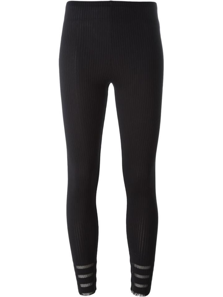 Pleats Please By Issey Miyake Ribbed Leggings, Women's, Size: 19, Black, Nylon/polyester/polyurethane