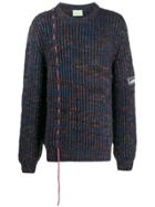 Aries Drawstring Cord Knit Sweater - Blue