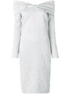 Oscar De La Renta Textured Cocktail Dress - Silver