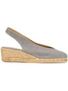 Castañer Slingback Wedge Espadrilles, Women's, Size: 40, Grey, Cotton/leather/straw