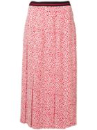 Paule Ka Pleated Midi Skirt - Red