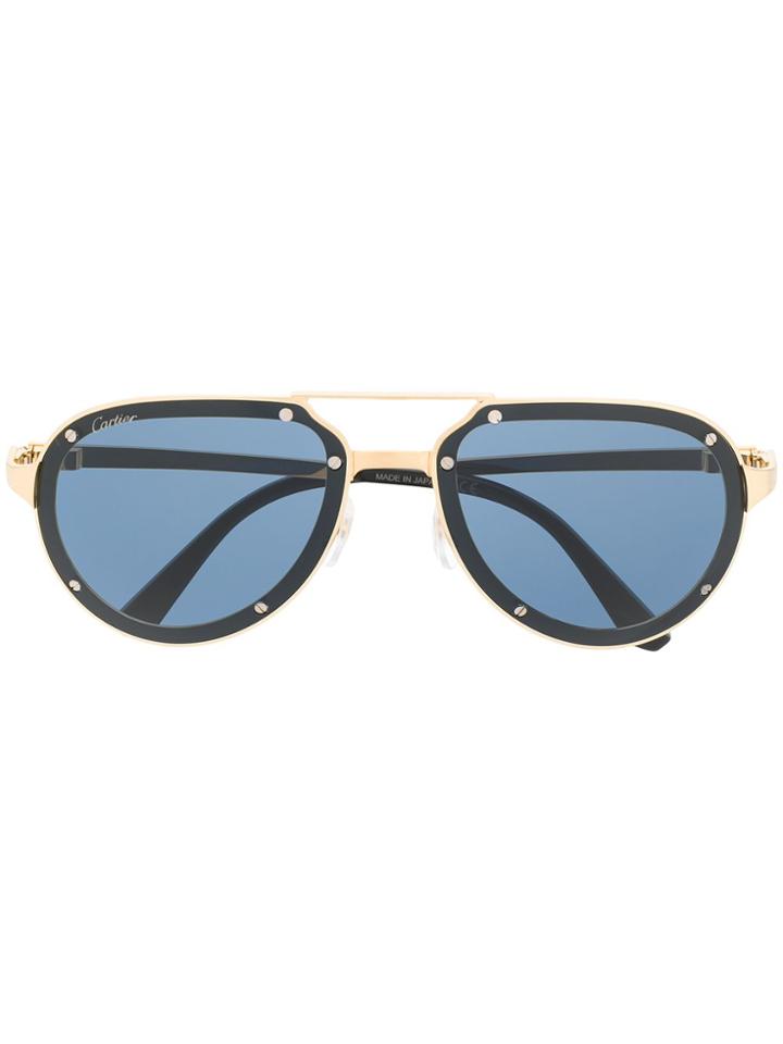 Cartier Tinted Aviator Sunglasses - Gold