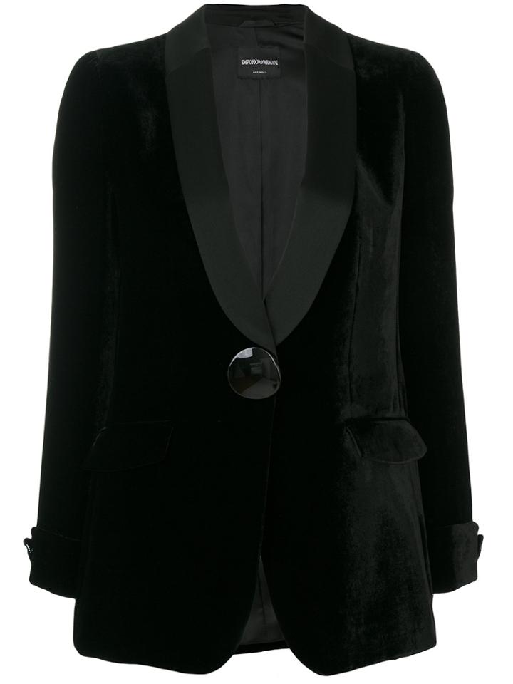 Emporio Armani Classic Blazer With Large Button - Black