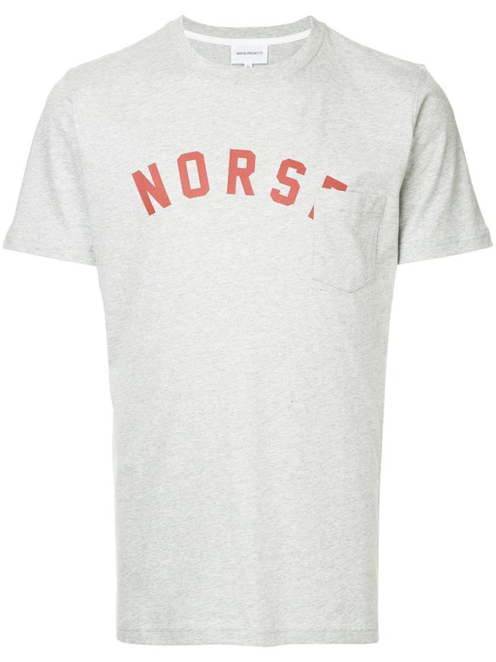 Norse Projects Patch Pocket Branded T-shirt - Grey