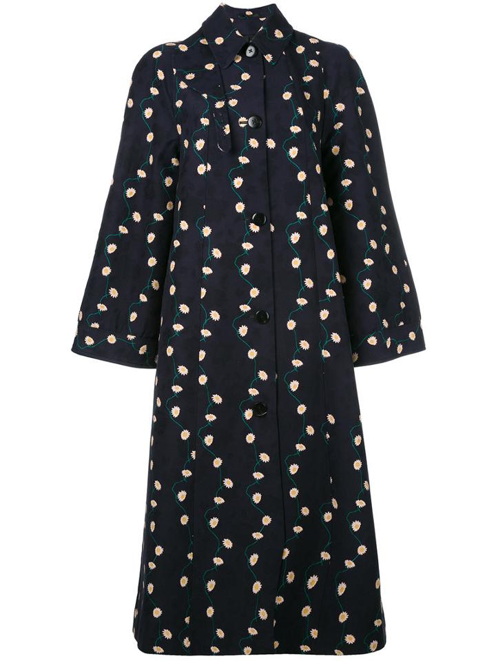 Paul Smith - Oversized Printed Coat - Women - Cotton/cupro - 40, Blue, Cotton/cupro