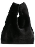 Simonetta Ravizza - Bucket Tote - Women - Silk/mink Fur - One Size, Black, Silk/mink Fur