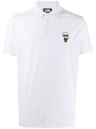 Karl Lagerfeld Ikonik Chest Patch Polo Shirt - White
