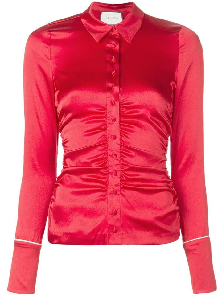 Alexis Slim-fit Ruched Top - Red