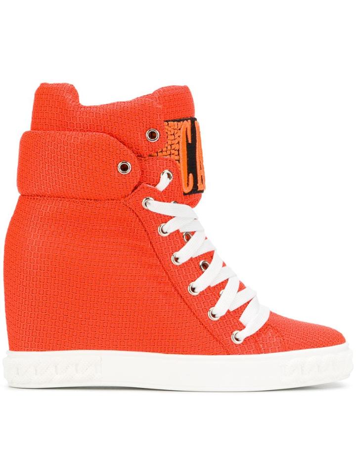 Casadei Logomania Wedge Sneakers - Orange
