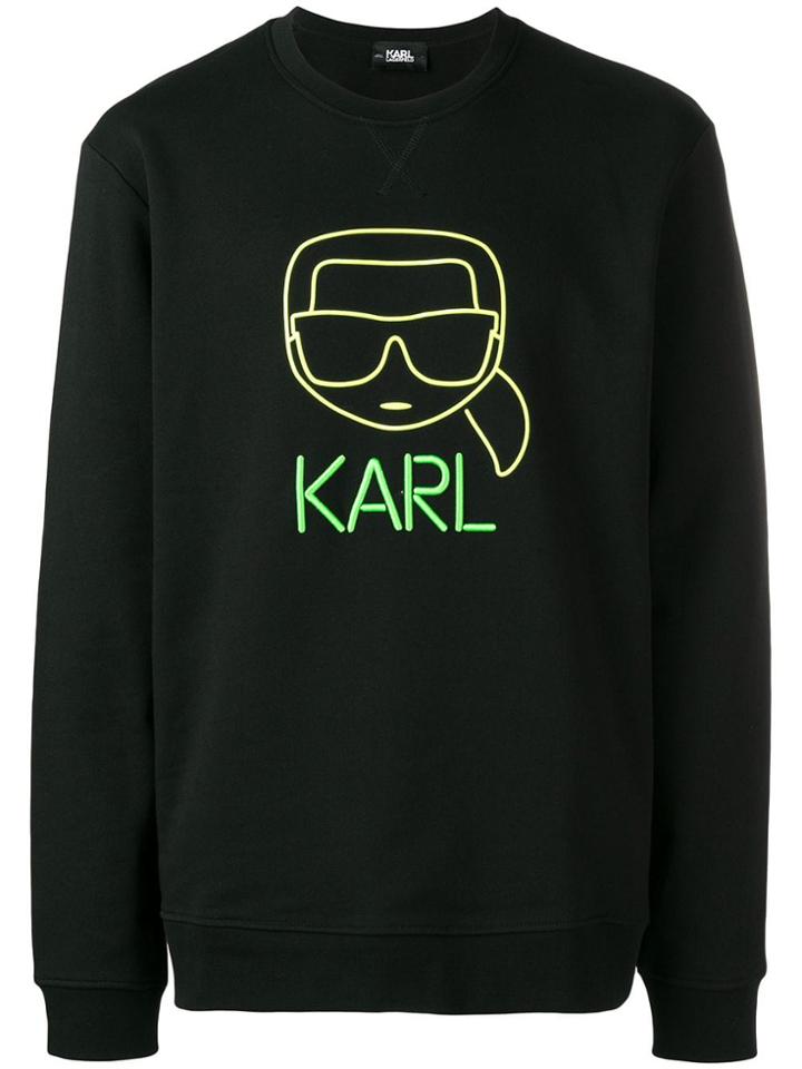 Karl Lagerfeld Neon Ikonik Sweatshirt - Black