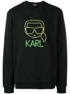 Karl Lagerfeld Neon Ikonik Sweatshirt - Black