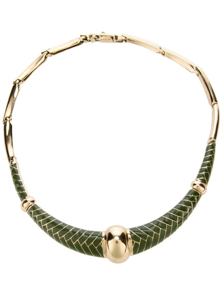 Lanvin Vintage Modernist Khaki Choker