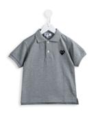 Comme Des Garçons Play Kids Heart Patch Polo Shirt, Boy's, Size: 6 Yrs, Grey