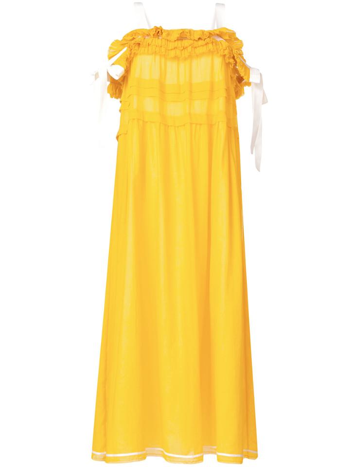 Philosophy Di Lorenzo Serafini Ruffled Evening Dress - Yellow & Orange