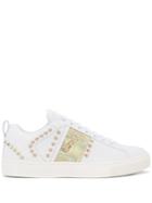 Versace Collection Stud-embellished Sneakers - White