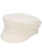 Ruslan Baginskiy Shearling Baker Boy Hat - White