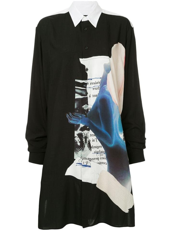 Yohji Yamamoto Abstract Print Shirt - Black