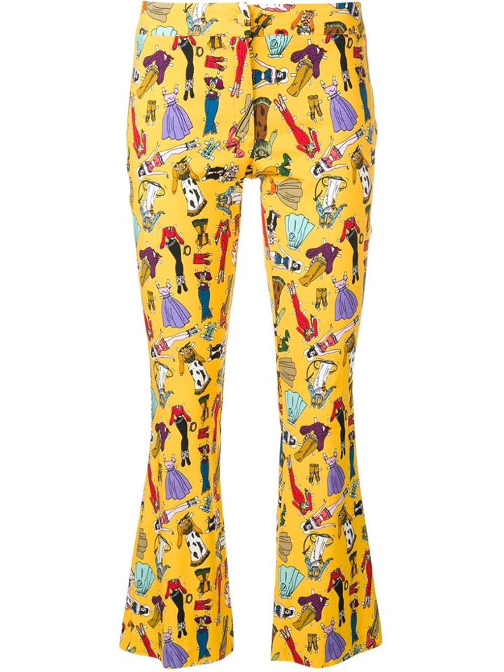 Ultràchic Cartoon Print Skinny Trousers - Yellow