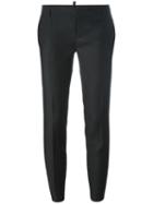 Dsquared2 Slim-fit Trousers, Women's, Size: 44, Black, Silk/polyester/virgin Wool
