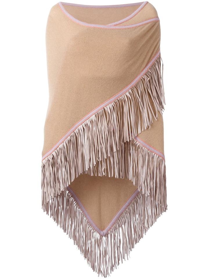 Antonia Zander 'fransenschal' Poncho, Women's, Nude/neutrals, Cashmere