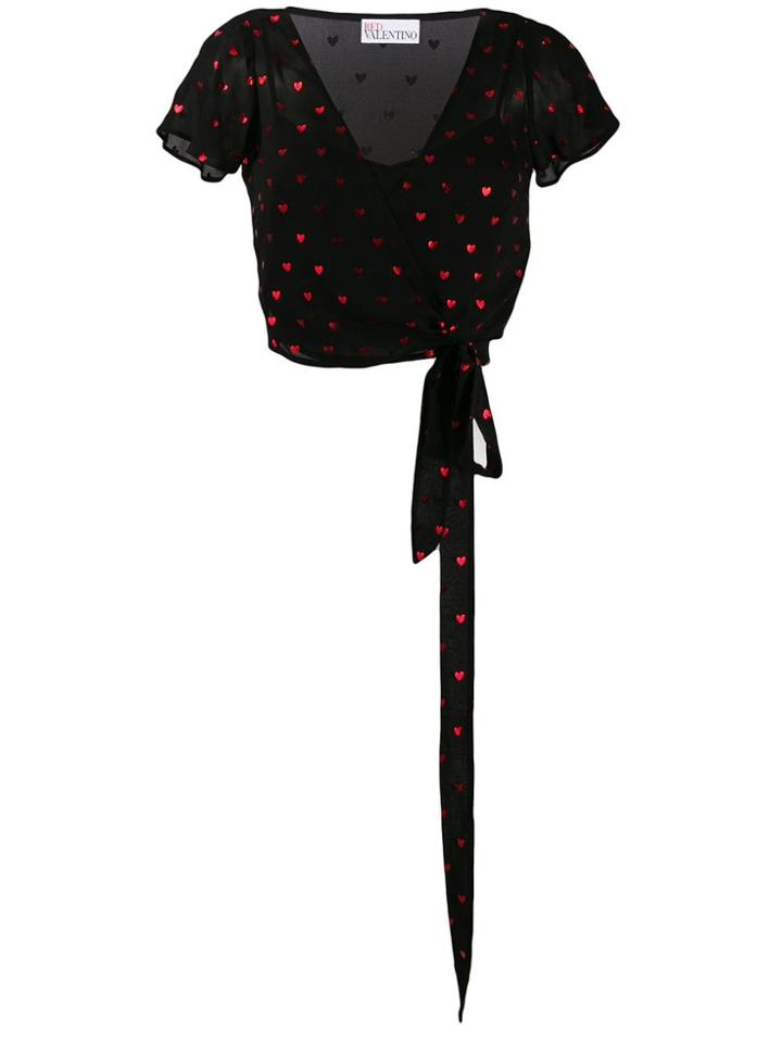 Red Valentino Hearts Printed Blouse - Black