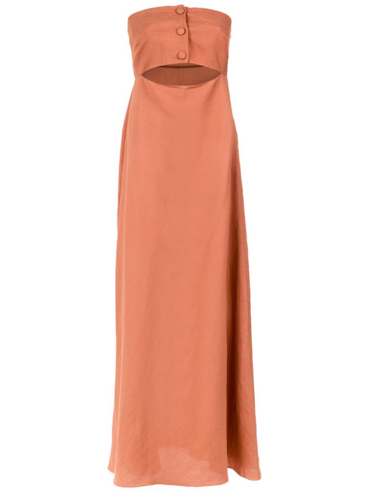 Adriana Degreas Bandeau Maxi Dress - Yellow & Orange