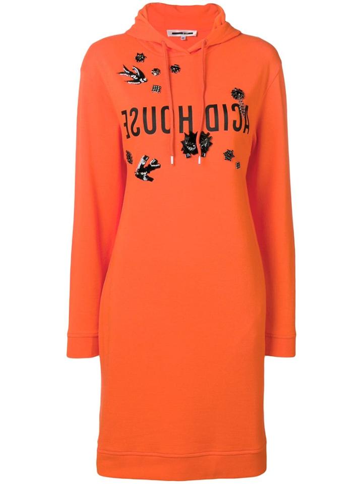 Mcq Alexander Mcqueen Embellished Hoodie Dress - Yellow & Orange