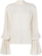 Michel Klein Pleated Knit Jumper - White
