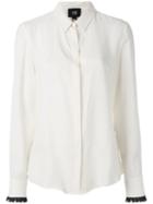 Cavalli Class - Contrast Trim Shirt - Women - Silk/acetate - 42, Nude/neutrals, Silk/acetate
