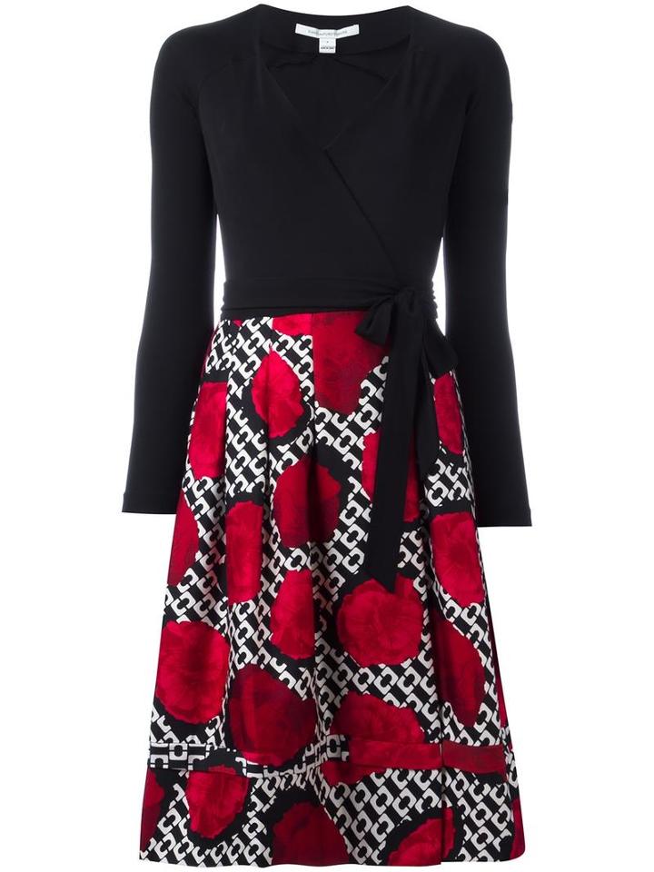 Diane Von Furstenberg 'poppy Chain Rose' Dress, Women's, Size: 12, Black, Wool/silk/viscose