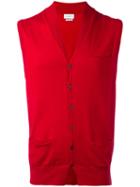 Ballantyne - V-neck Gilet - Men - Cotton/cashmere - 50, Red, Cotton/cashmere
