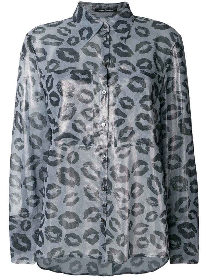 Luisa Cerano Lipstick Pattern Shirt - Grey