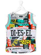 Diesel Kids - Mixed Print Top - Kids - Cotton/polyester - 8 Yrs, Green