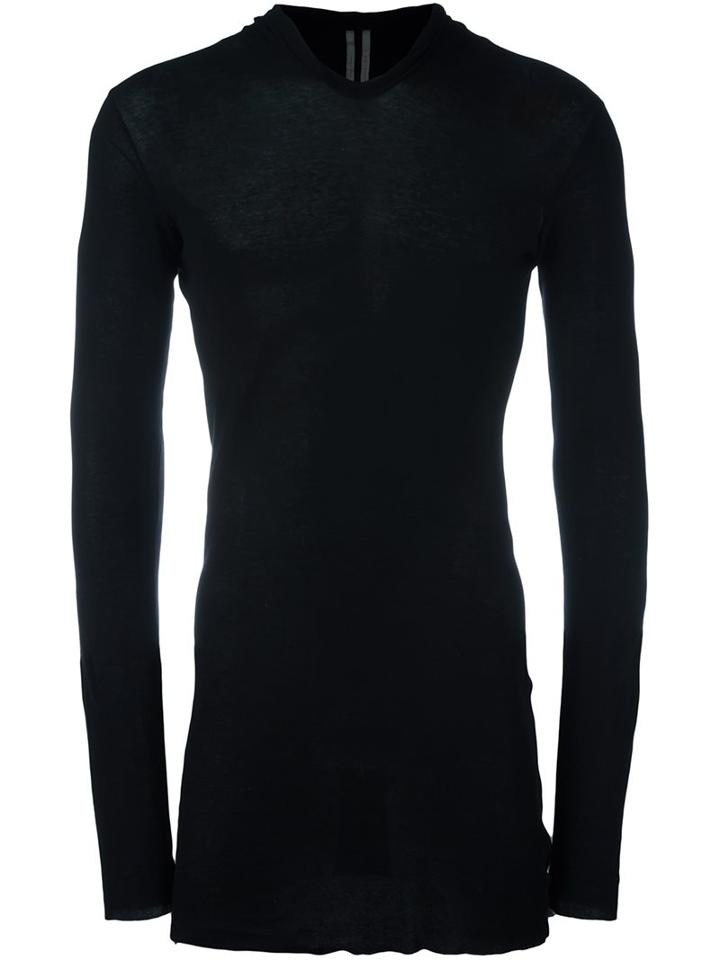 Rick Owens Hooded T-shirt, Men's, Size: Xs, Black, Cotton
