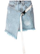 Palm Angels Wrap-front Denim Mini Skirt - Blue