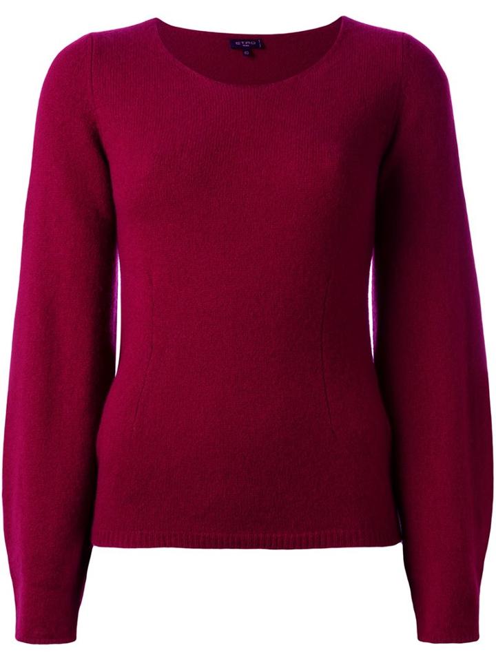 Etro Scoop Neck Jumper, Women's, Size: 42, Pink/purple, Viscose/cashmere/wool