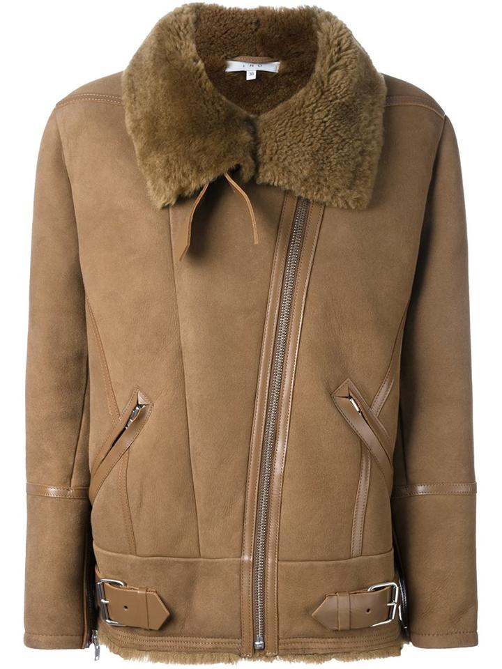 Iro 'barrett' Shearling Jacket, Women's, Size: 36, Nude/neutrals, Sheep Skin/shearling