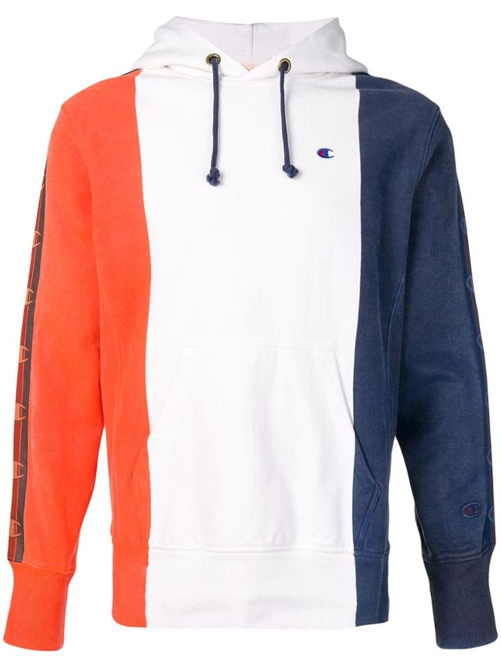 Champion Colour-blocked Logo Hoodie - White