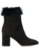 Elie Saab Fur Lined Ankle Boots - Black