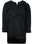 Enföld - Cropped Asymmetric Hoodie - Women - Cotton/polyester - 38, Black, Cotton/polyester