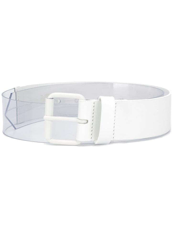 Mm6 Maison Margiela Wide Buckle Belt - White
