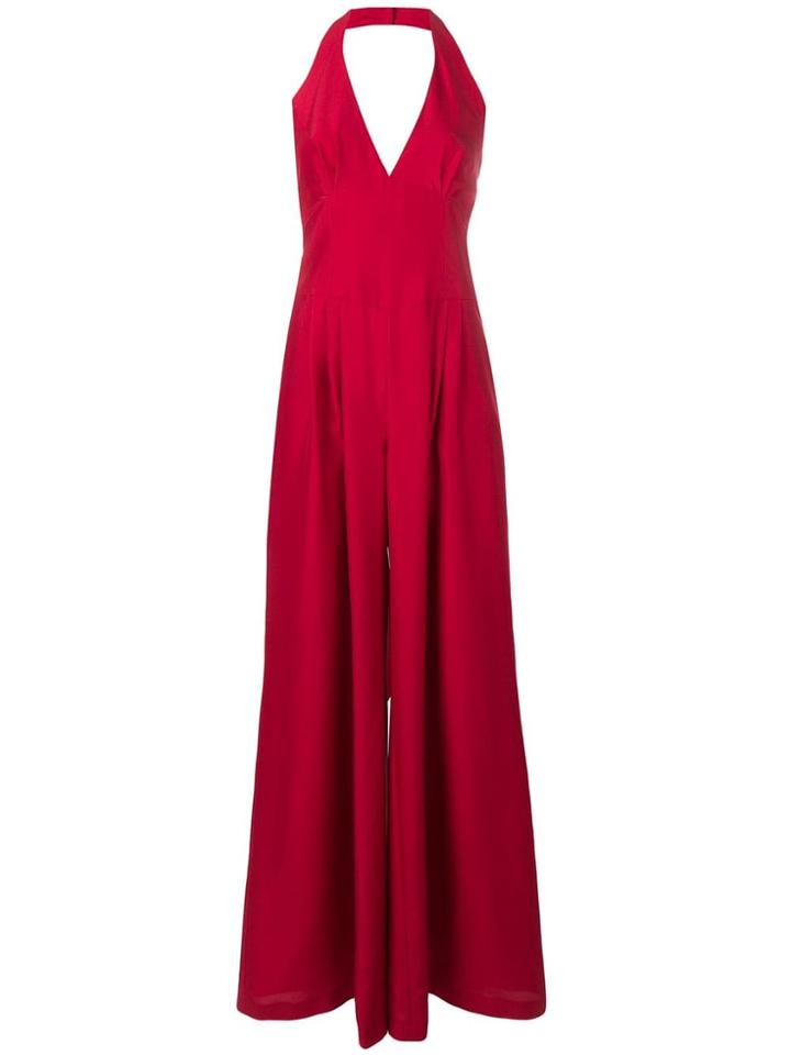 Alberta Ferretti Halterneck Jumpsuit - Red