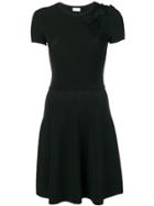 Red Valentino Ribbed Knit Short Dress - Black