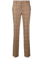 Pt01 Plaid Slim Tailored Trousers - Nude & Neutrals