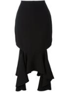 Givenchy Cutout Peplum Hem Skirt, Women's, Size: 36, Black, Silk/acetate/wool