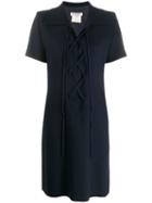 Yves Saint Laurent Pre-owned Lace-up Neck Shortsleeved Dress - Blue