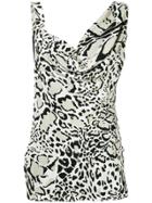 Roberto Cavalli Leopard Cowl Neck Blouse - Nude & Neutrals