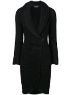 Giorgio Armani Textured Shawl Coat - Black
